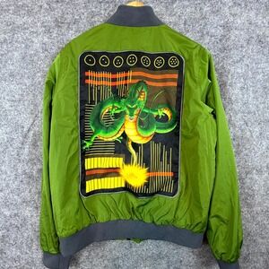 Dragon Ball Z Super Hero Atsuko Bomber Jacket Mens Medium Green Snap Front